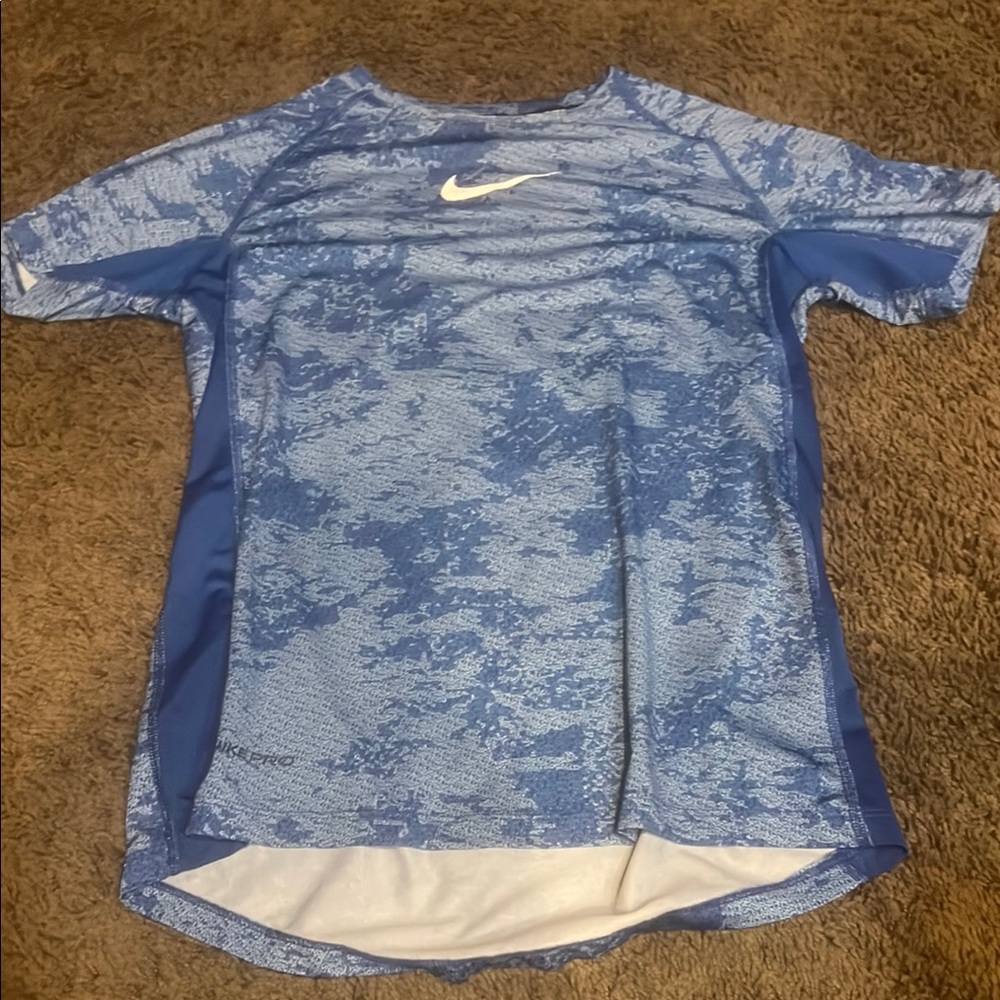 Nike Dri-FIT Blue Patterned Tee